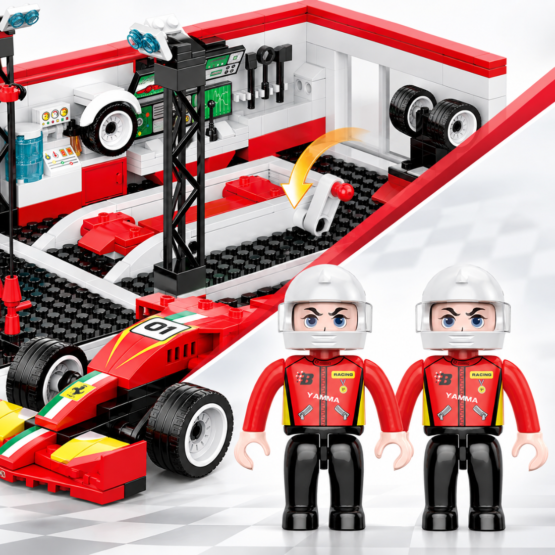Set de Constructie cu Piese Tip Blocuri Constructie 424 Piese MiniBric RedFire Truck 3615