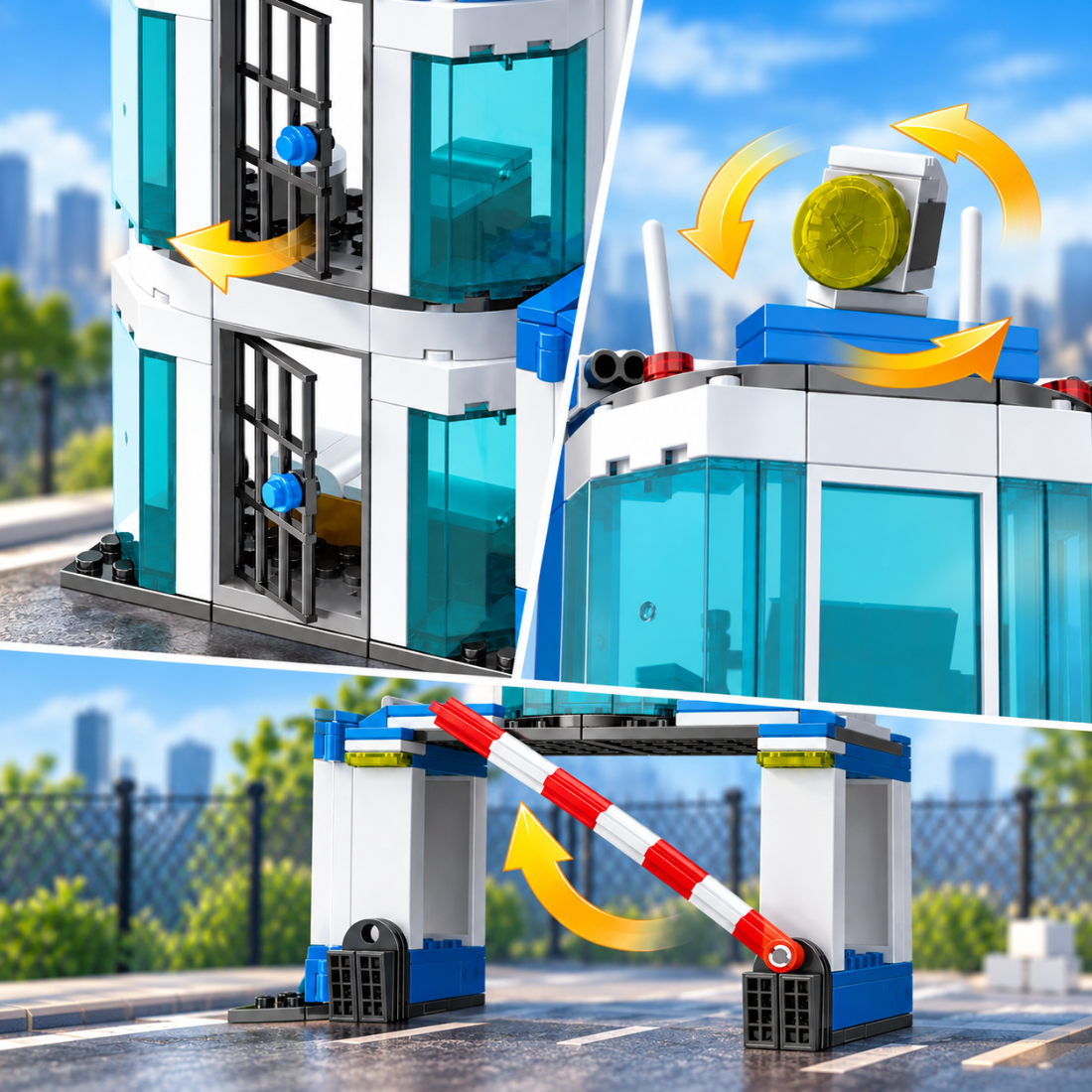 Set de Constructie cu Piese Tip Blocuri Constructie 731 Piese MiniBric City Police Station 3925