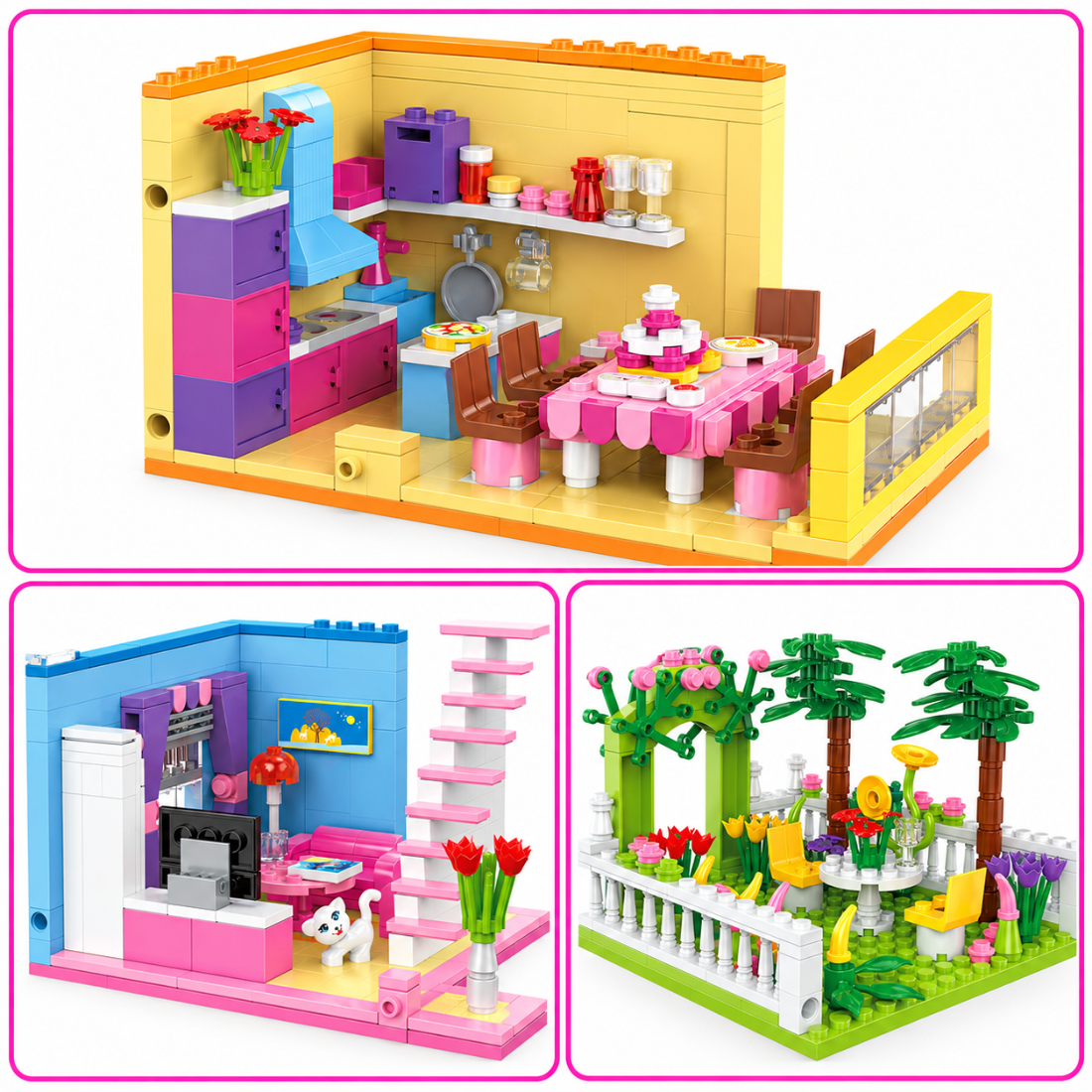 Set de Constructie cu Piese Tip Blocuri Constructie 1422 Piese MiniBric Joyful Villa 4560