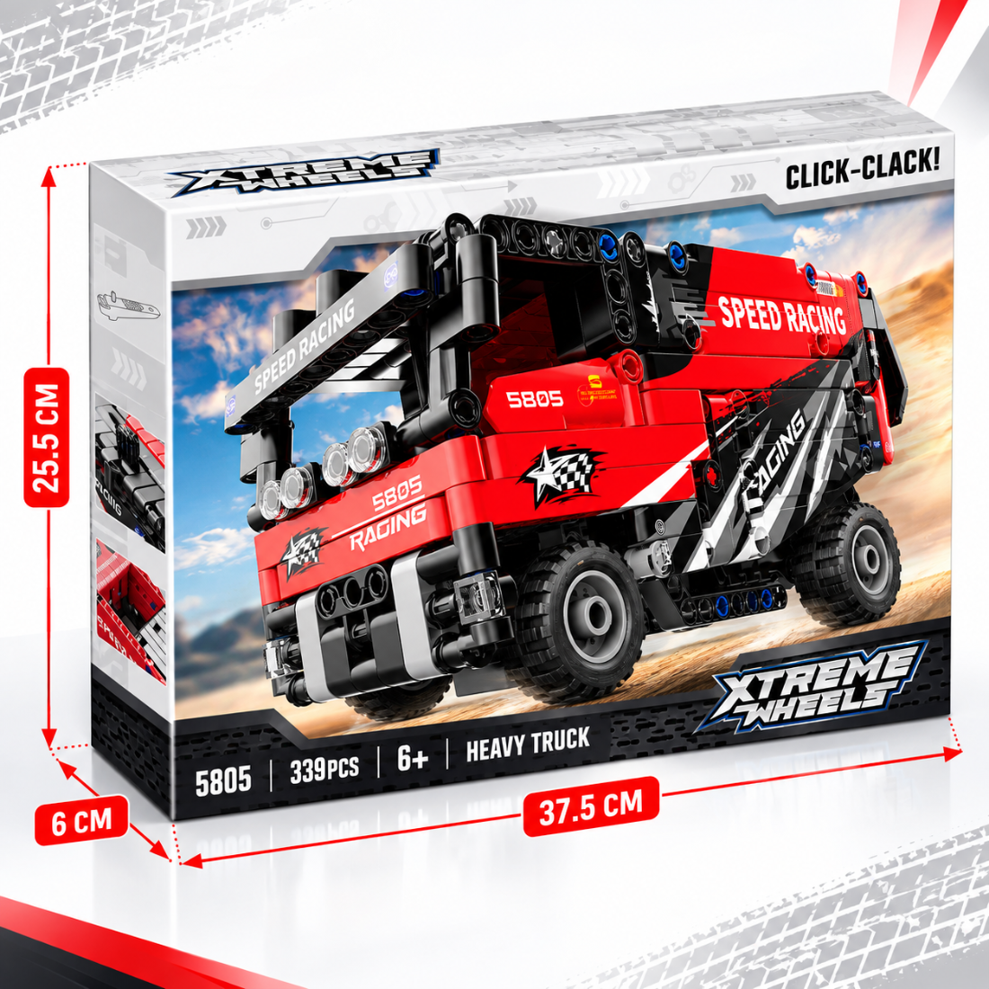 Set de Constructie cu Piese Tip Blocuri Constructie 339 Piese MiniBric Heavy Truck 5805