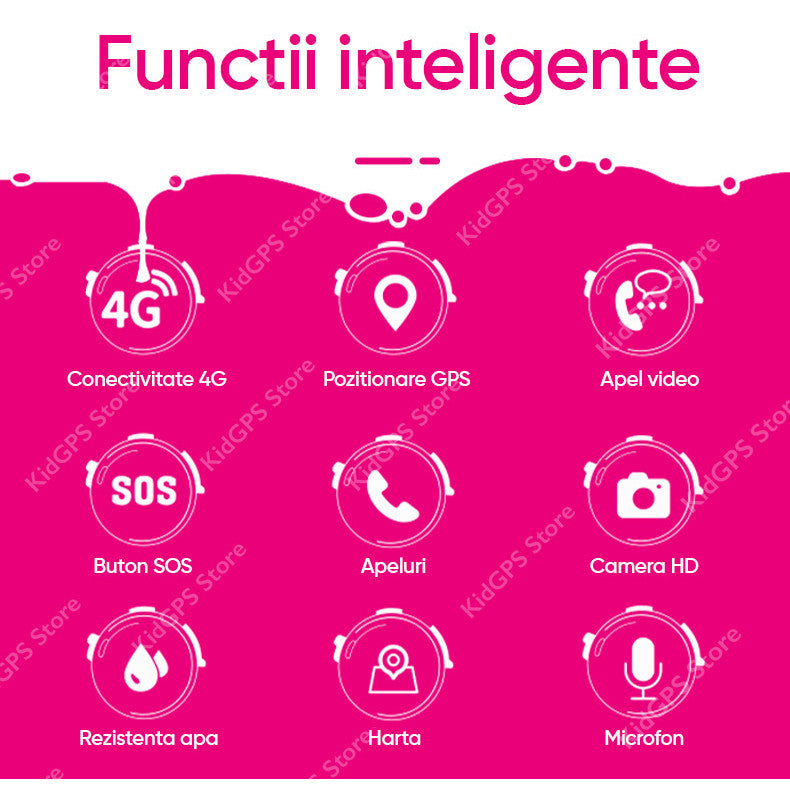 Ceas smartwatch GPS copii Techone™ KT22+ Pro 4G, Albastru