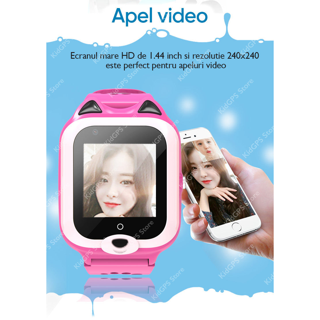 Ceas smartwatch GPS copii Techone™ KT22+ Pro 4G, Albastru