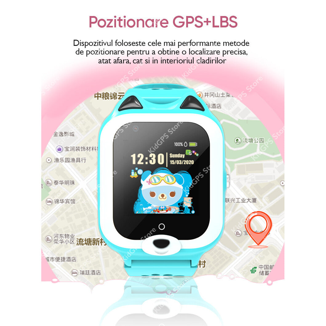 Ceas smartwatch GPS copii Techone™ KT22+ Pro 4G, Albastru