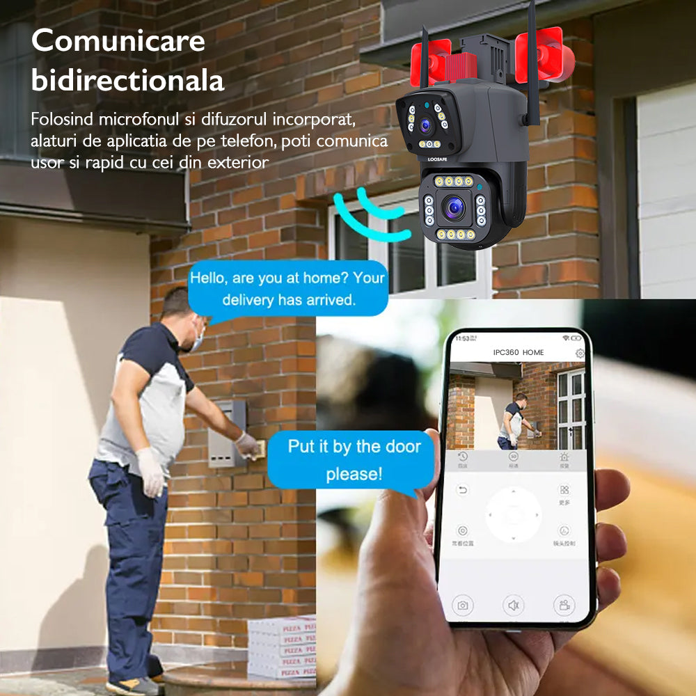 Camera de Supraveghere Dubla Wireless CCTV Loosafe 80XD Siren Pro