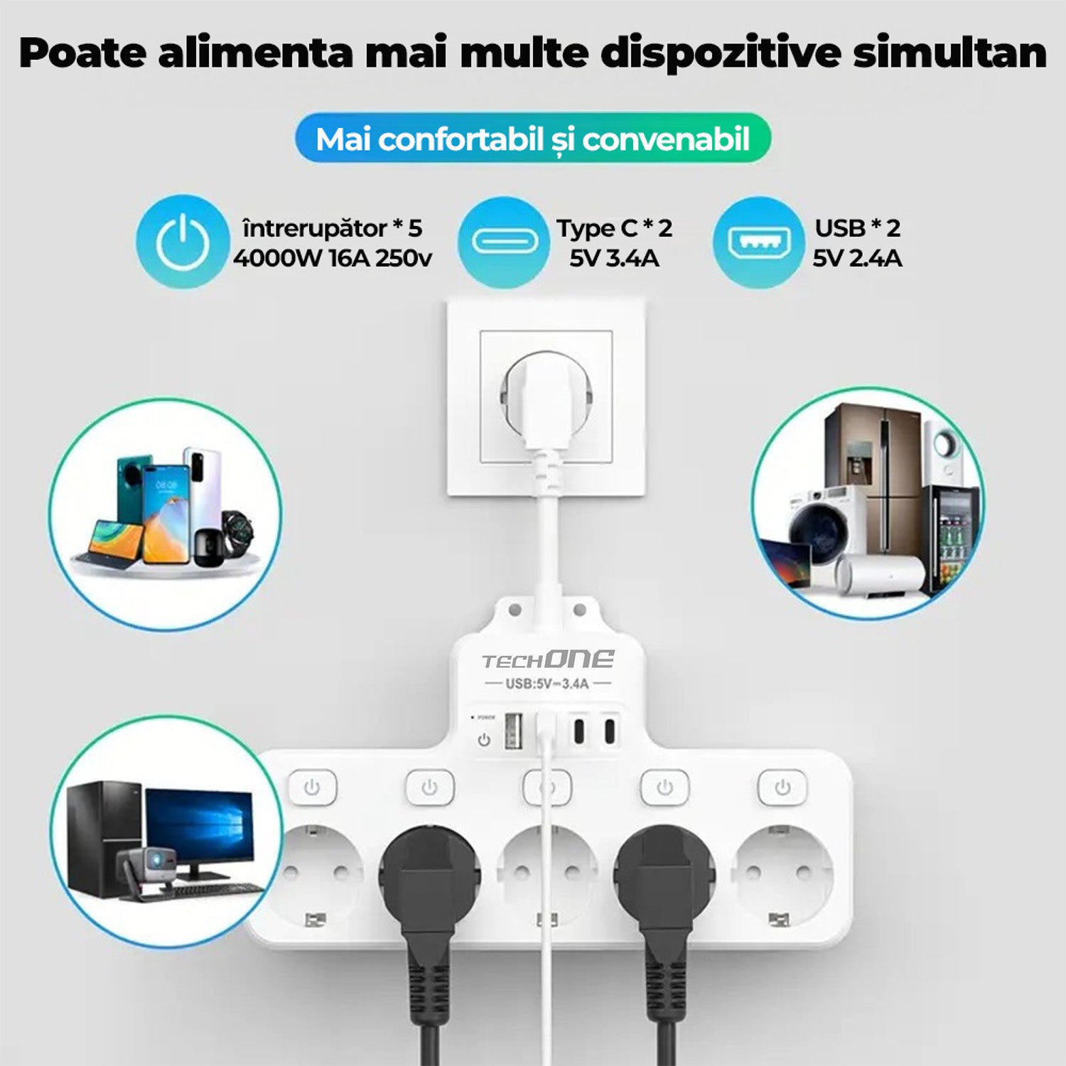 Prelungitor Scurt Techone PowerHub 9X