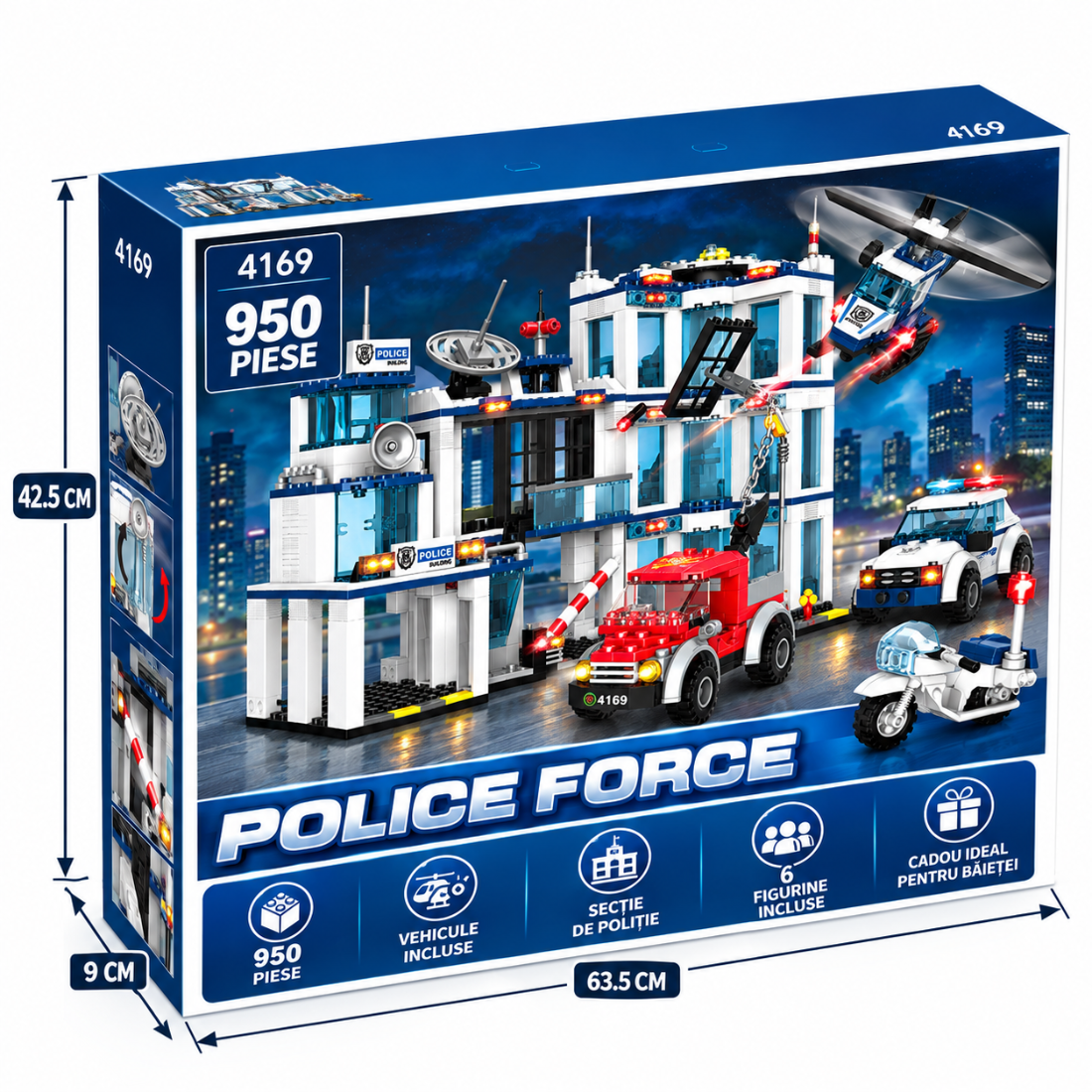 Set de Constructie cu Piese Tip Blocuri Constructie 950 Piese MiniBric The Police Station 4169