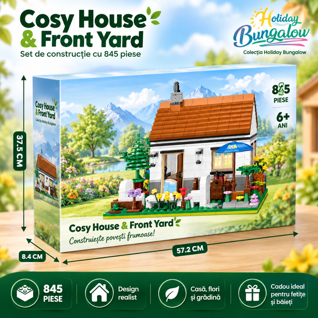 Set de Constructie cu Piese Tip Blocuri Constructie 845 Piese MiniBric Cosy House & Front Yard 2900