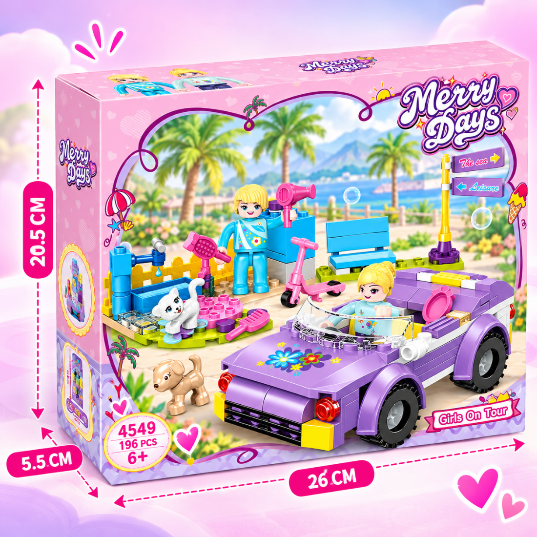 Set de Constructie cu Piese Tip Blocuri Constructie 196 Piese MiniBric Girl on Tour 4549