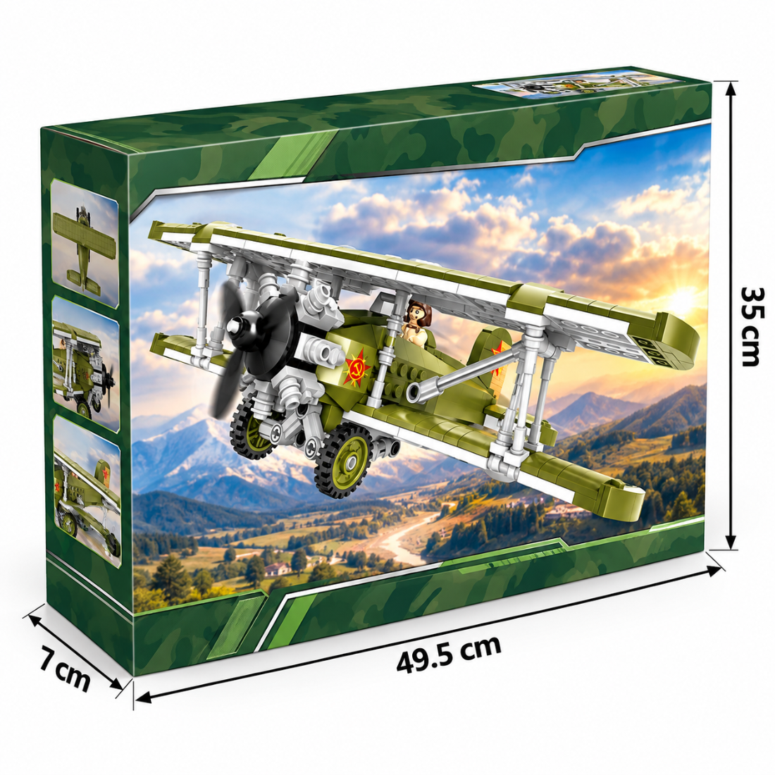 Set de Constructie cu Piese Tip Blocuri Constructie 533 Piese MiniBric World Military Aircraft 7902