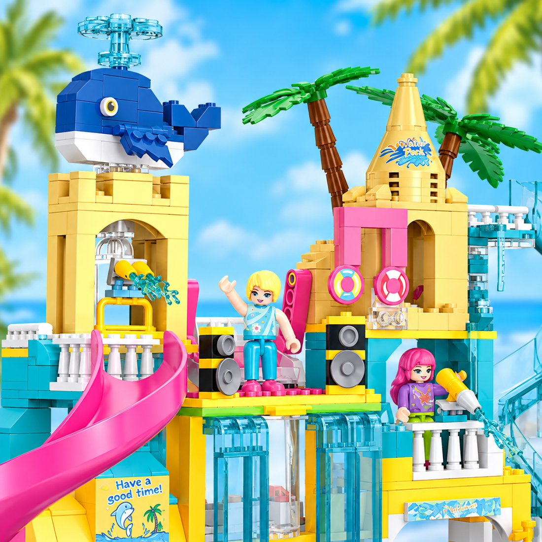 Set de Constructie cu Piese Tip Blocuri Constructie 715 Piese MiniBric Water Park 4558