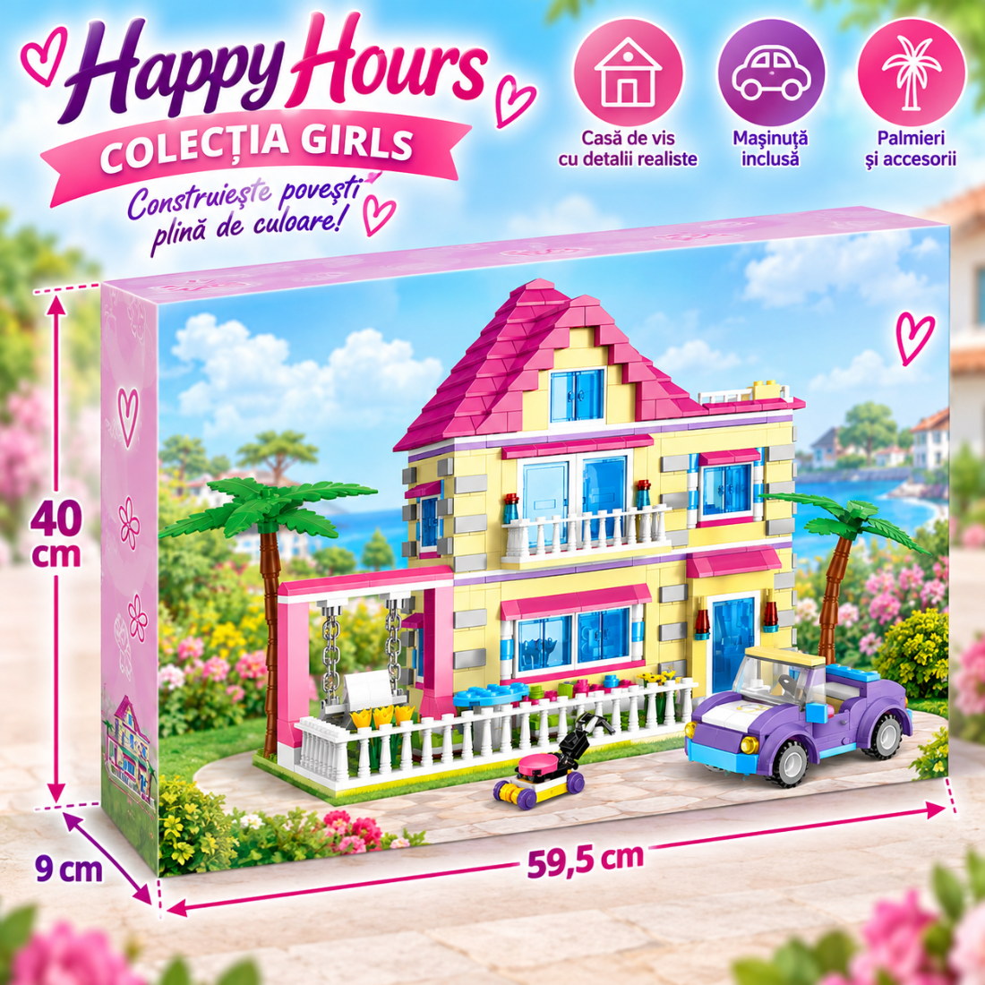 Set de Constructie cu Piese Tip Blocuri Constructie 892 Piese MiniBric Happy Hours 4512