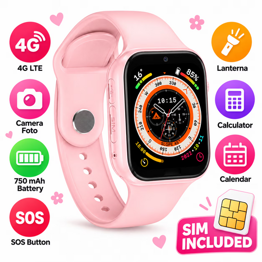Ceas Smartwatch Copii Cu Localizare W-Fi/LBS Si Telefon Techone X02 Junior, Roz