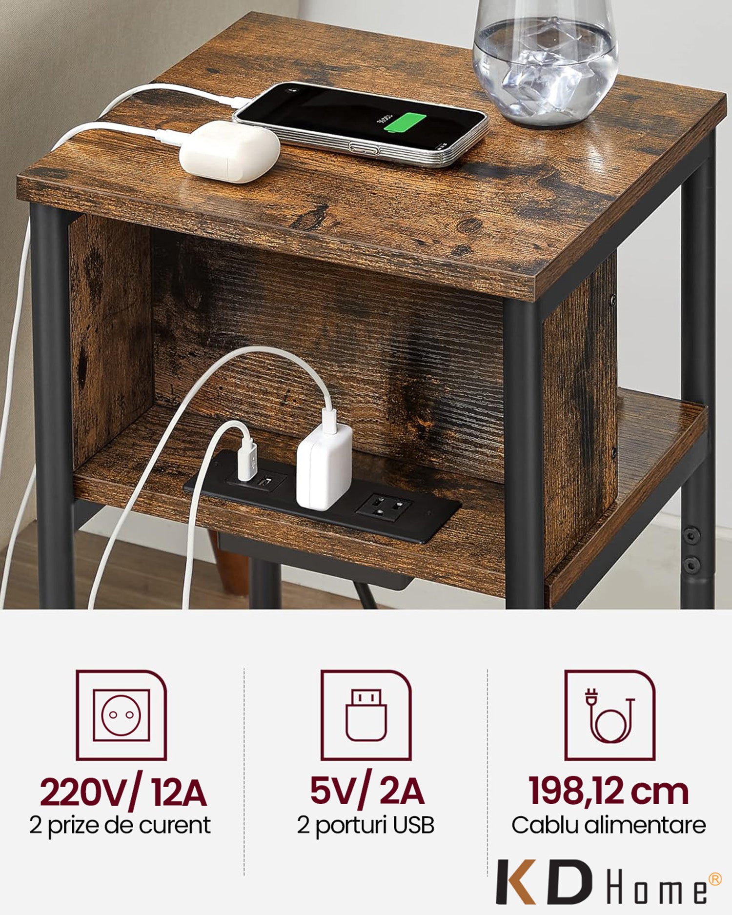 Noptiera cu Priza KD Home NeoDock
