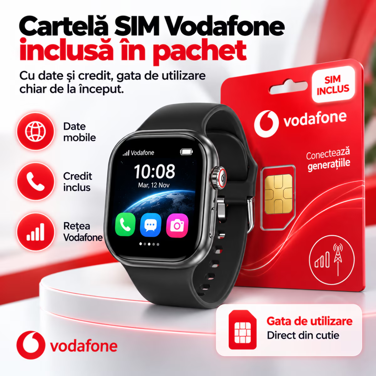 Ceas Smartwatch Copii Cu Localizare GPS Si Telefon Techone T72 Pro Teen Guard, Argintiu