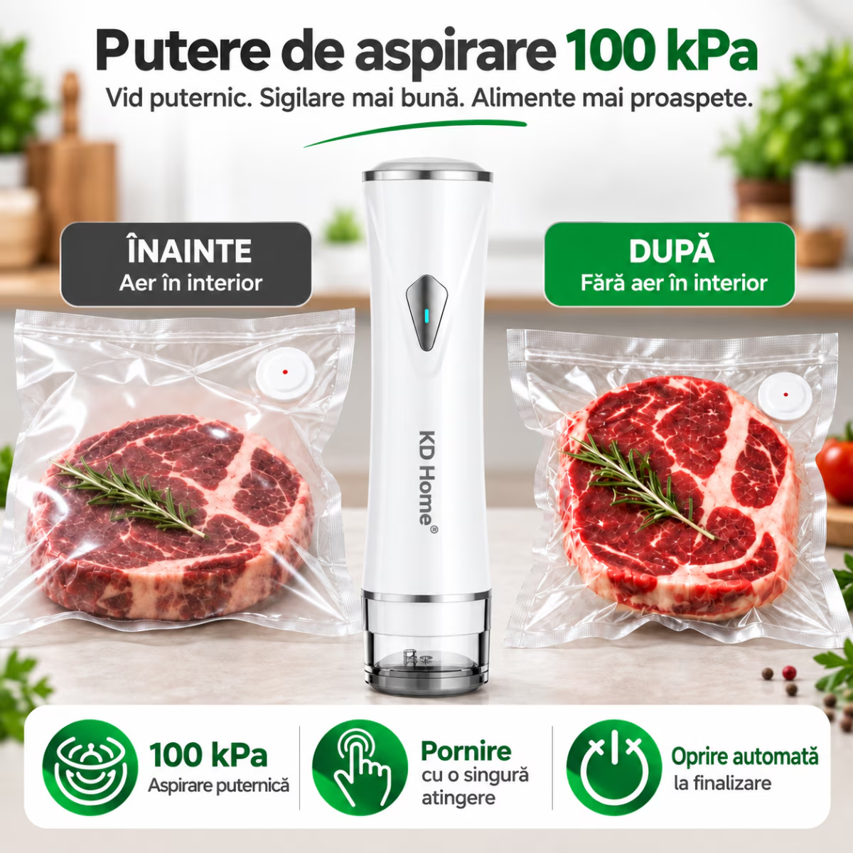 Aparat de Vidat si Sigilat Alimente Portabil KD Home VacuumGoPro