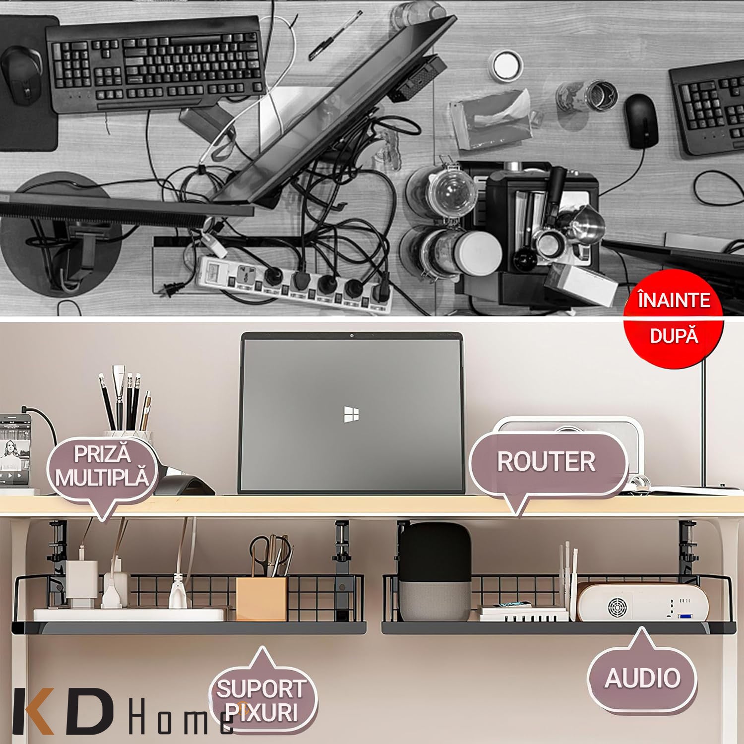 Organizator Birou Tip Suport KD Home DeskNest