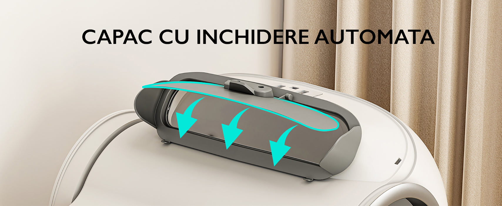 Litiera Automata Smart Pisici Grunluft® PurrfectLitter, alb