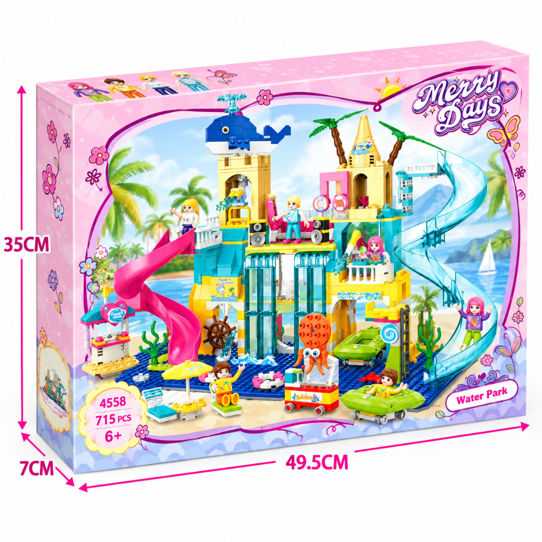 Set de Constructie cu Piese Tip Blocuri Constructie 715 Piese MiniBric Water Park 4558