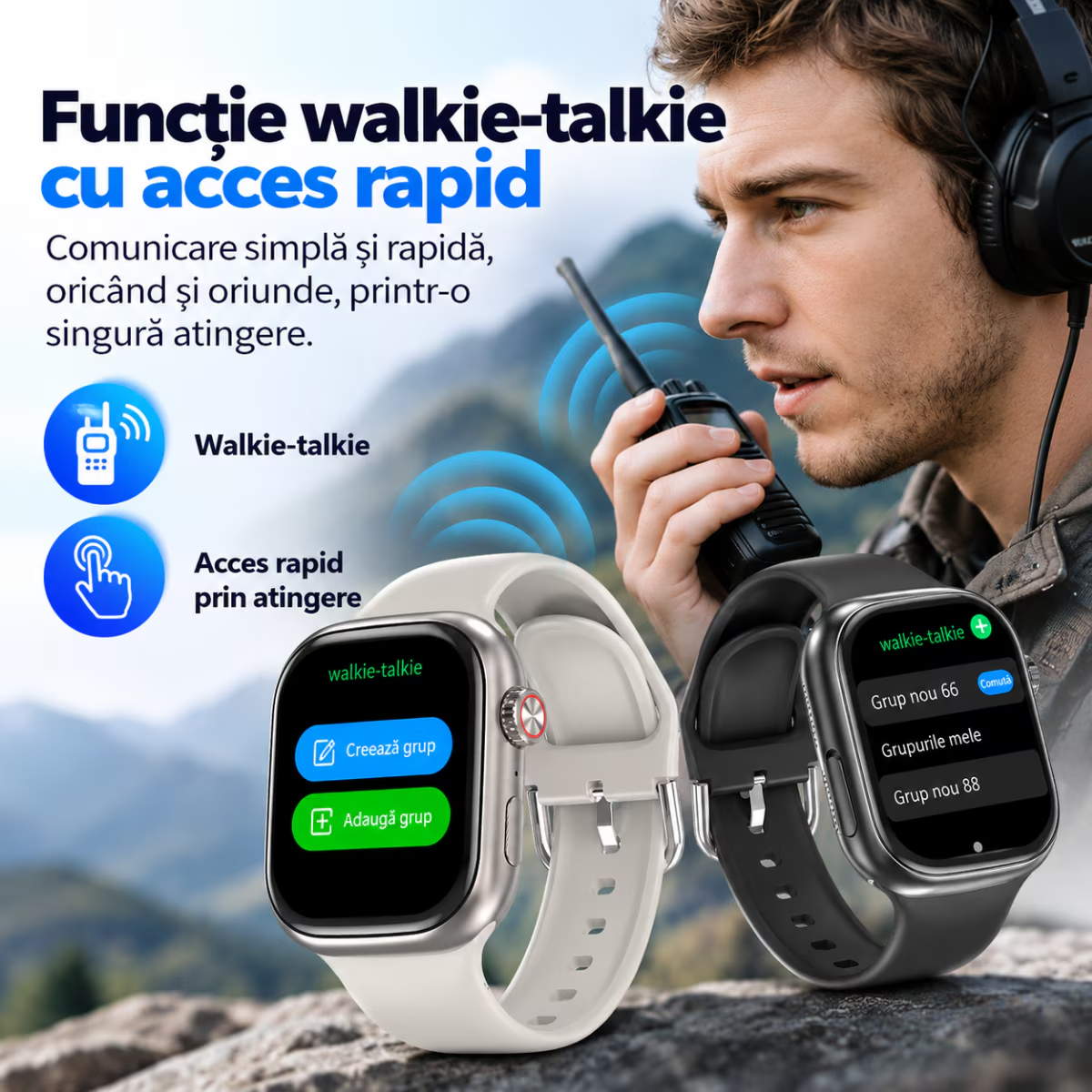 Ceas Smartwatch Copii Cu Localizare GPS Si Telefon Techone T72 Pro Teen Guard, Negru