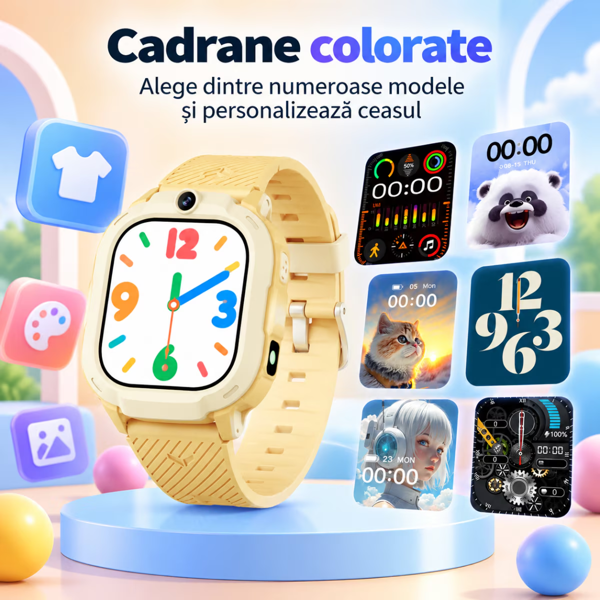 Ceas Smartwatch Copii Cu Localizare GPS Si Telefon Techone T70 Mini Go, Albastru