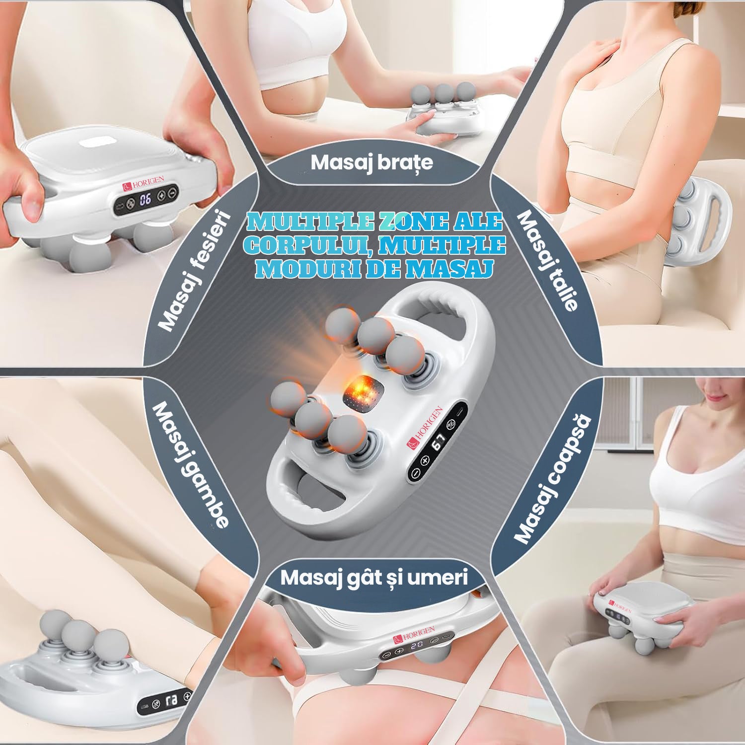 Aparat Pentru Masaj Profesional Cu 6 Capete Horigen MuscleWave Six