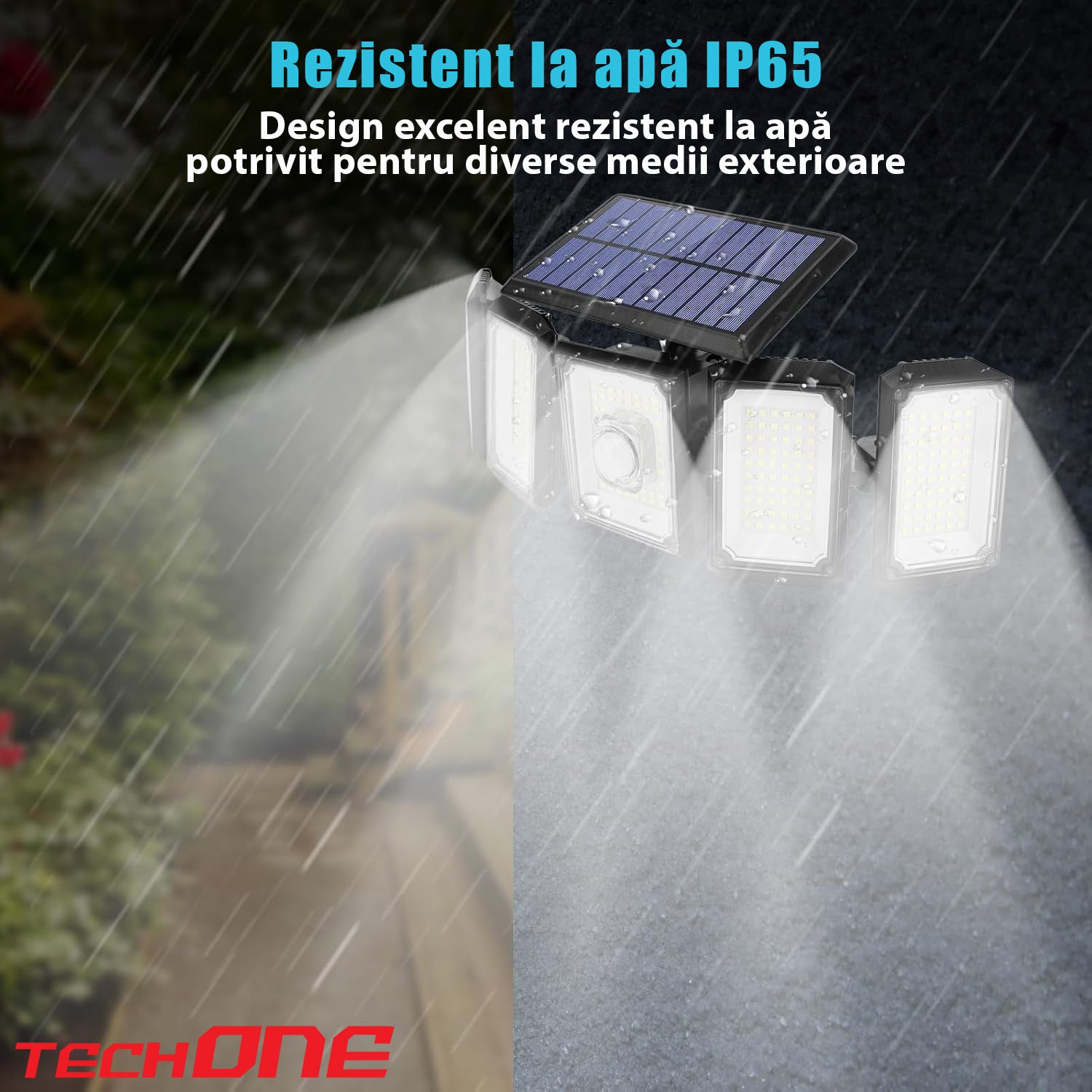 Lampa Solara Cu 5 Proiectoare Techone SolarPentashine
