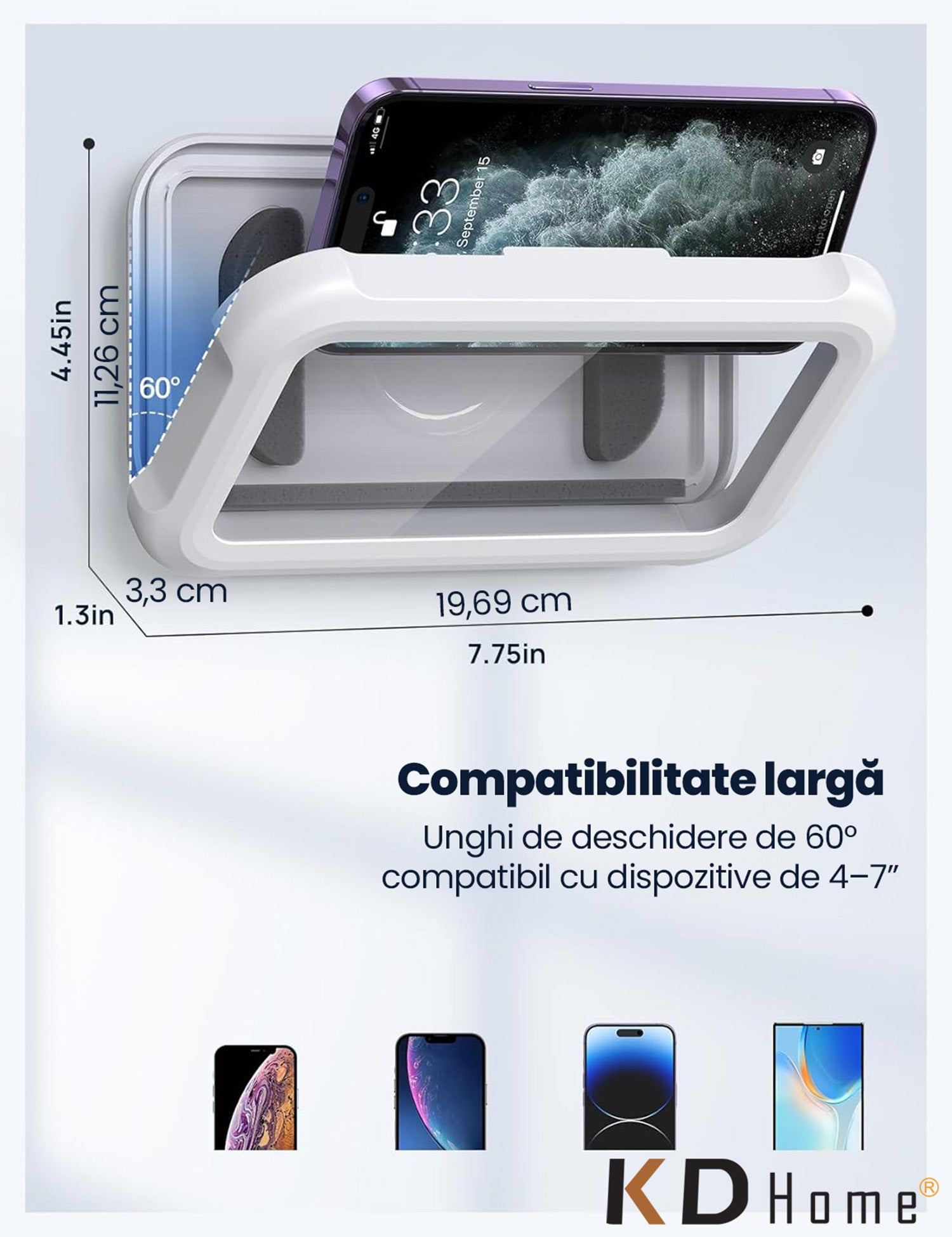 Suport Telefon Pentru Baie si Dus KD Home ShowerView