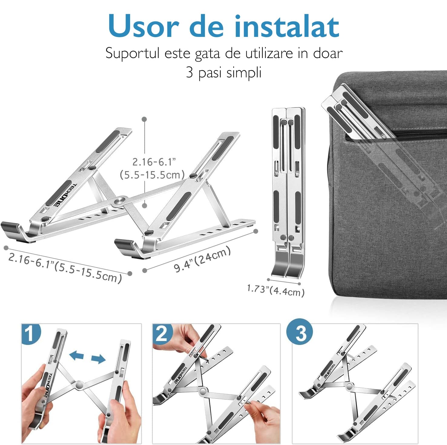 Stand Laptop si Tableta Premium Portabil TechONE Workie Go