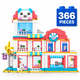 Set de Constructie cu Piese Tip Blocuri Constructie 366 Piese MiniBric Grooming Salon, 4571
