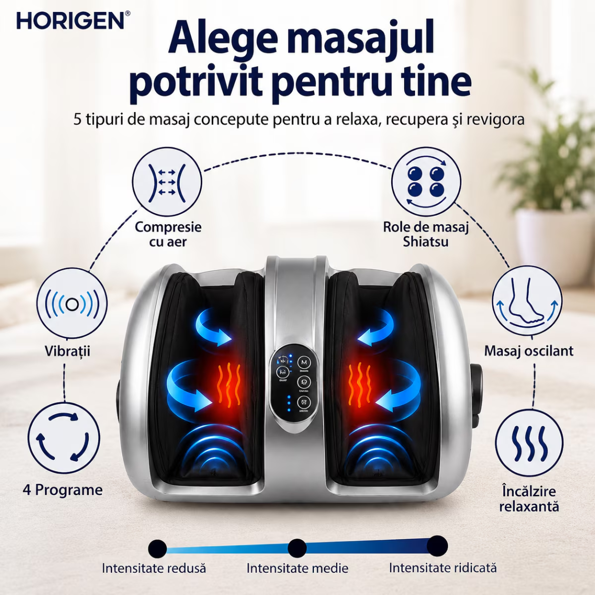 Aparat de Masaj Picioare si Pulpe 2 in 1 Horigen VitaLFeet