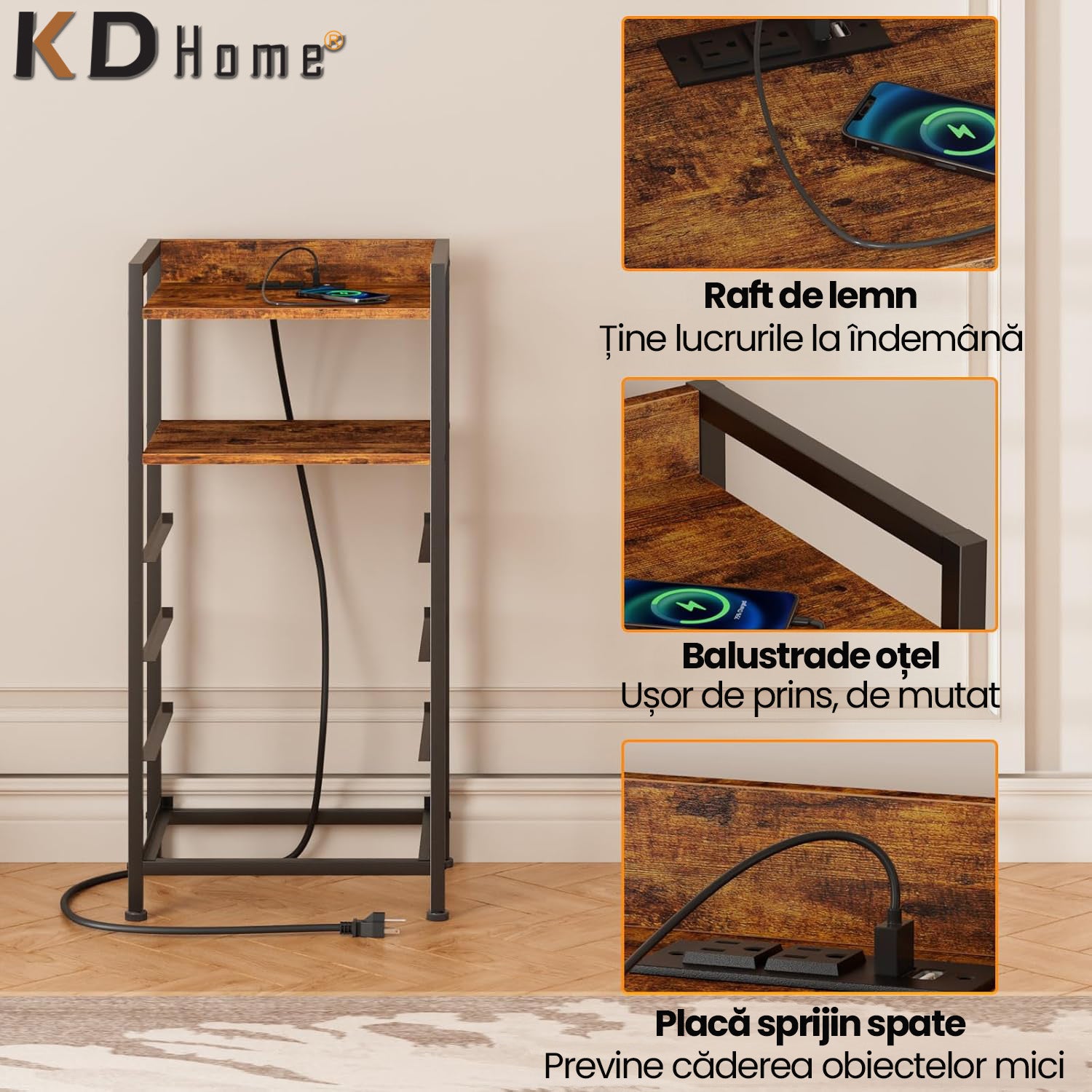 Noptiera cu Lumina KD Home LumiRest