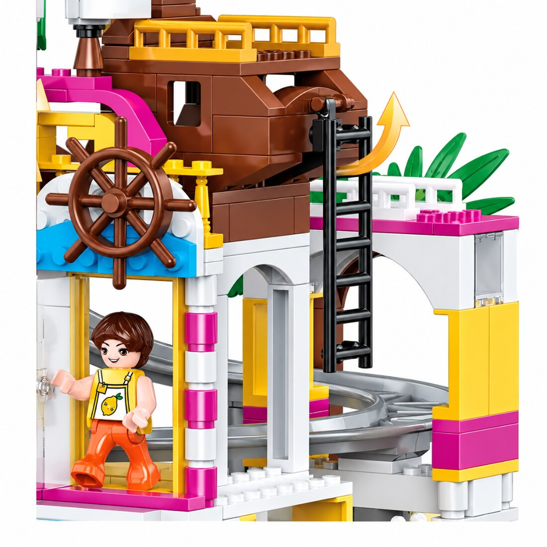 Set de Constructie cu Piese Tip Blocuri Constructie 648 Piese MiniBric Roller Coaster, 4579