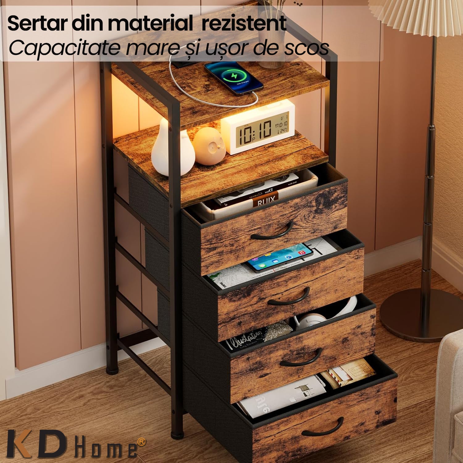 Noptiera cu Lumina KD Home LumiRest