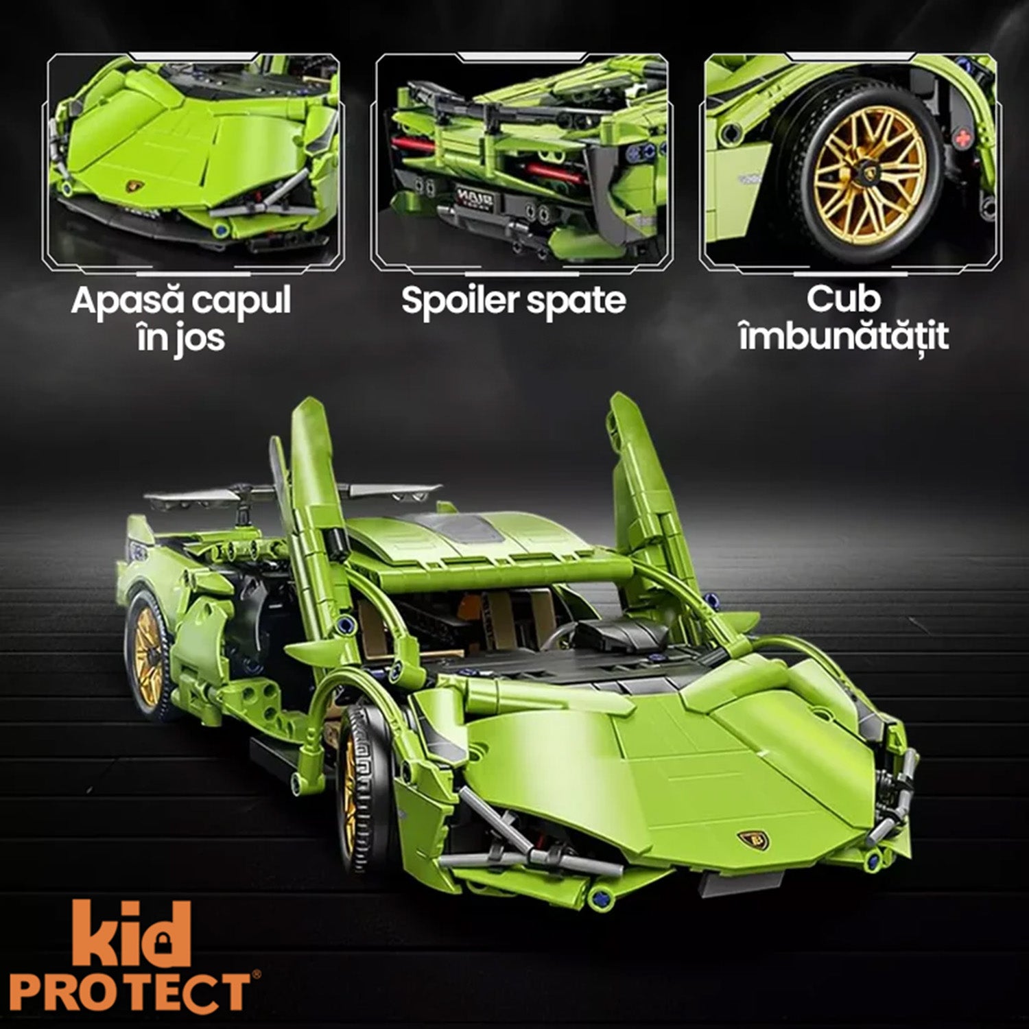 Set de Constructie cu Piese Tip Lego Kidprotect Lamborghini Huracan
