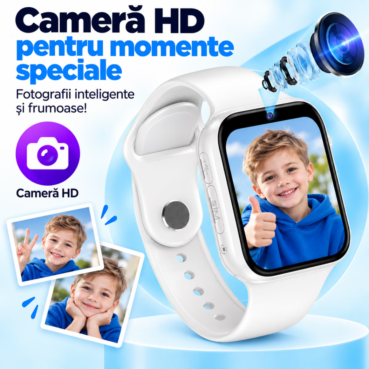 Ceas Smartwatch Copii Cu Localizare W-Fi/LBS Si Telefon Techone X02 Junior, Albastru