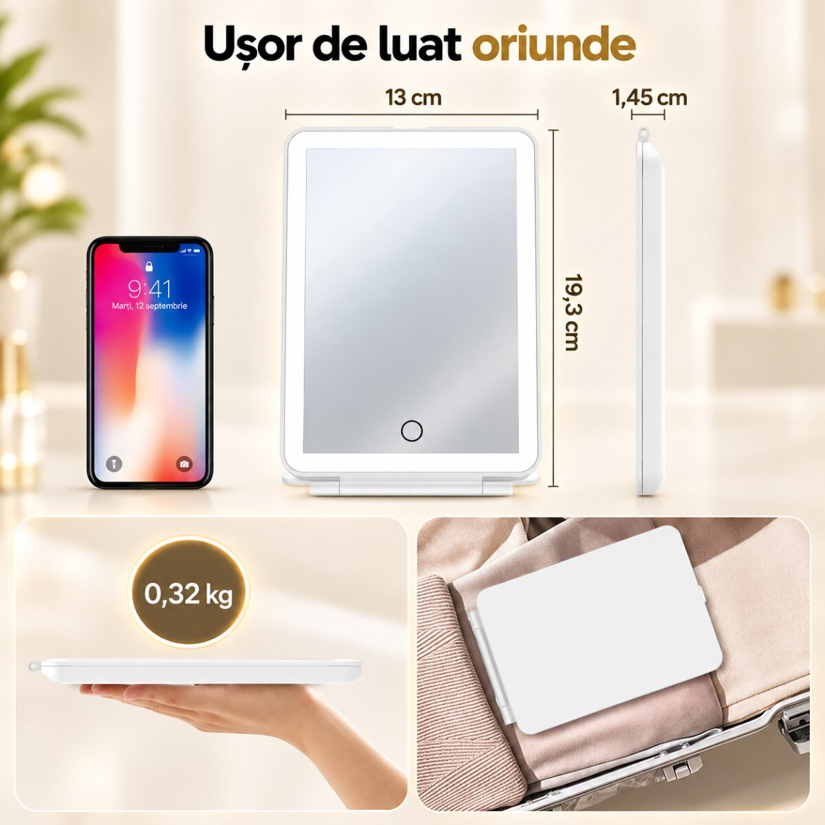 Oglinda Cosmetica Cu Led Pentru Machiaj KD Home GlamMirror