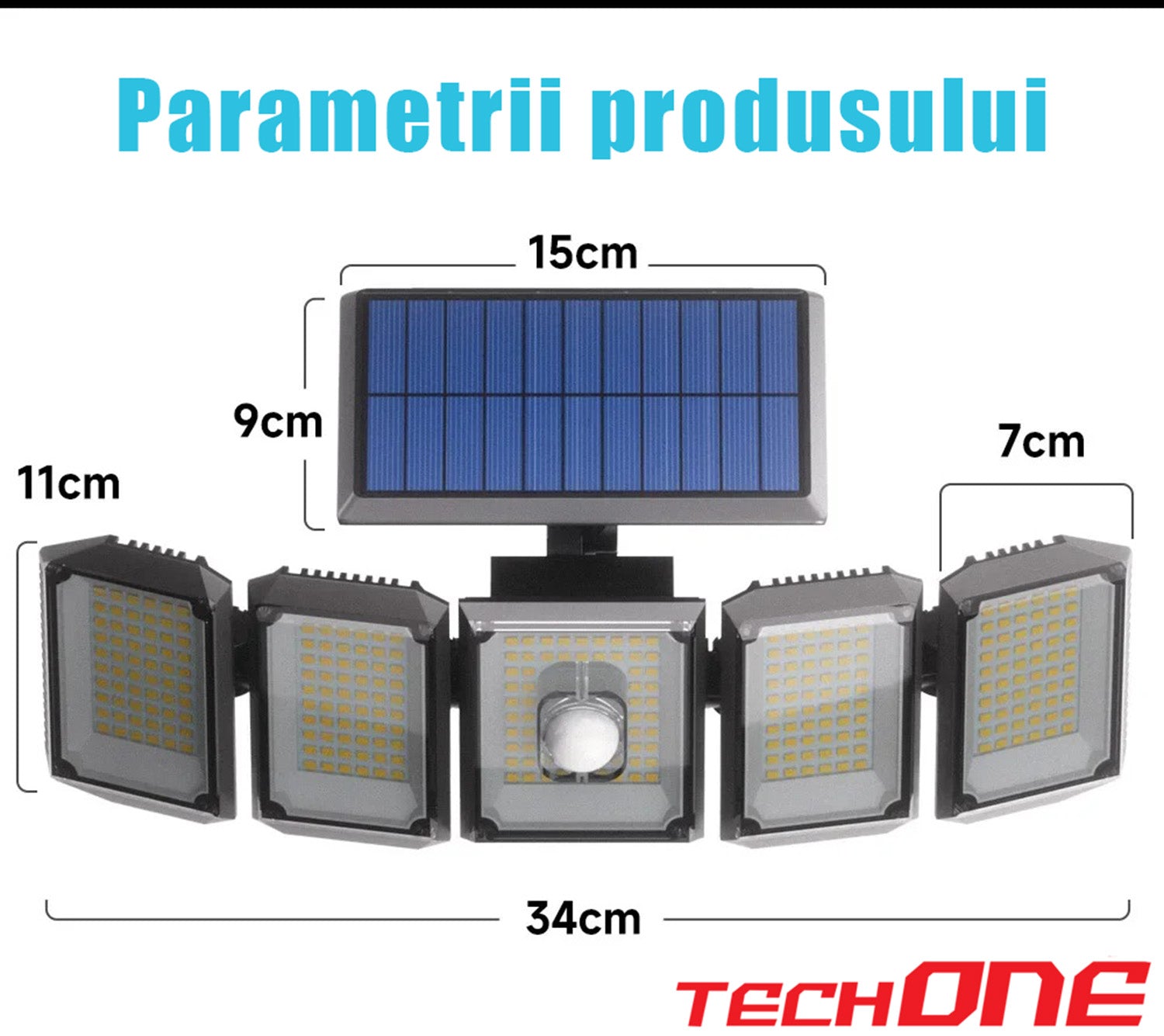Lampa Solara Cu 5 Proiectoare Techone SolarPentashine