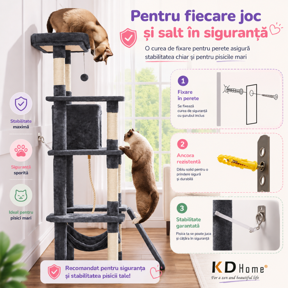 Ansamblu Joaca Pentru Pisici KD Home ClawCloud Loft