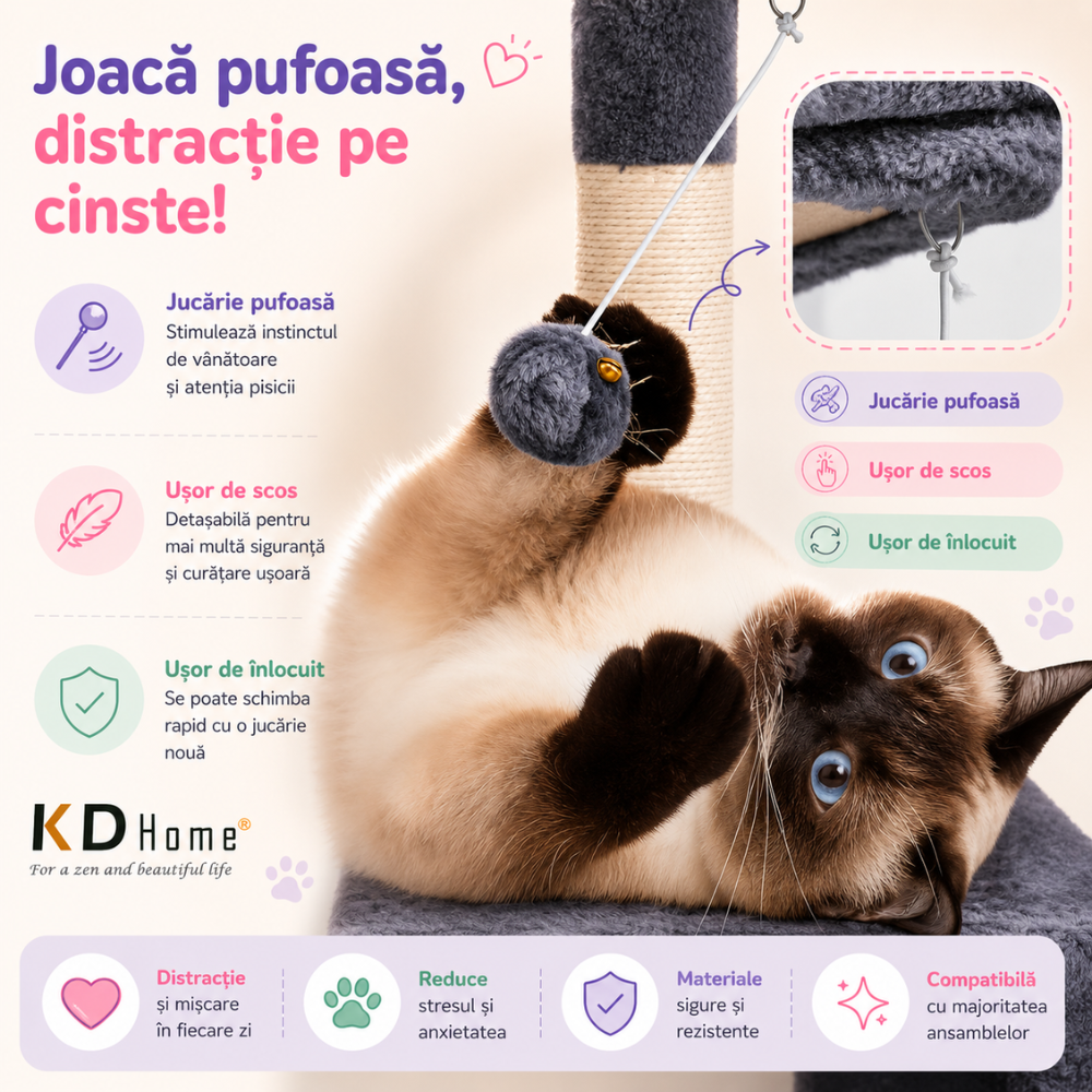 Ansamblu Joaca Pentru Pisici KD Home ClawCloud Loft