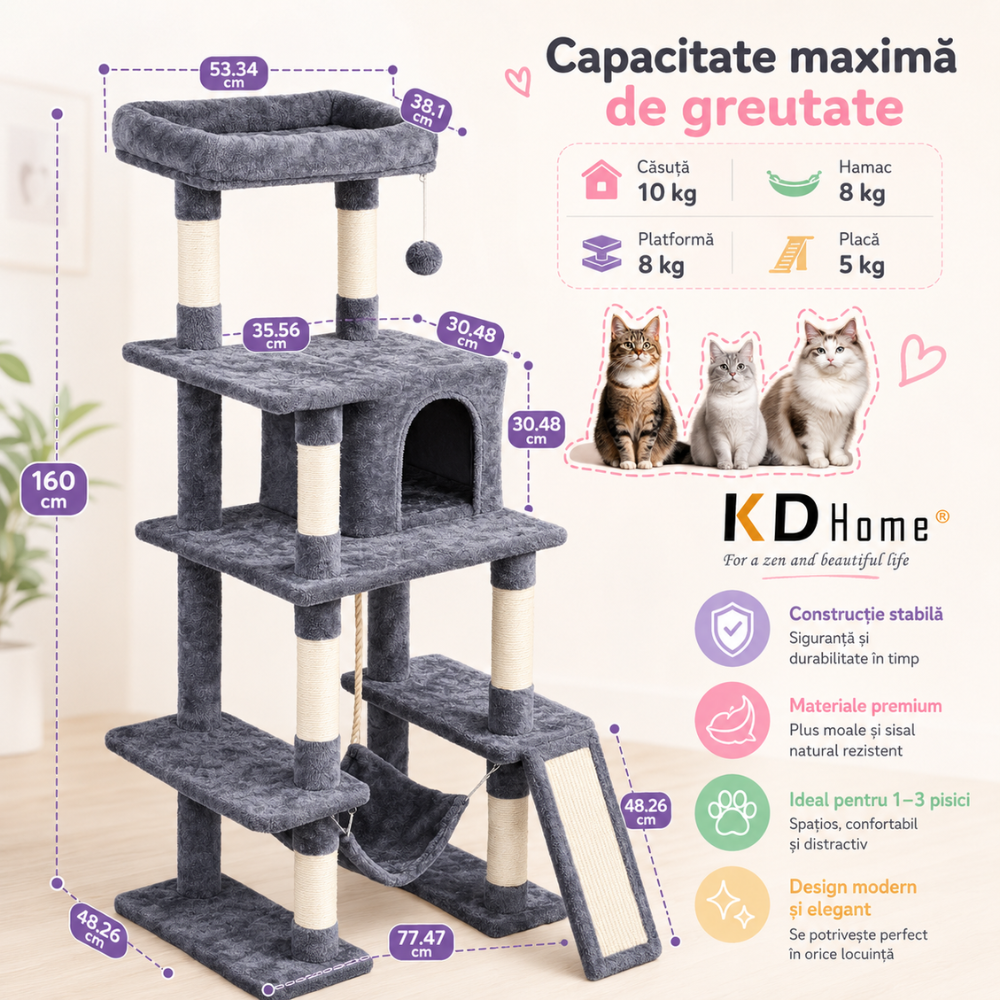 Ansamblu Joaca Pentru Pisici KD Home ClawCloud Loft