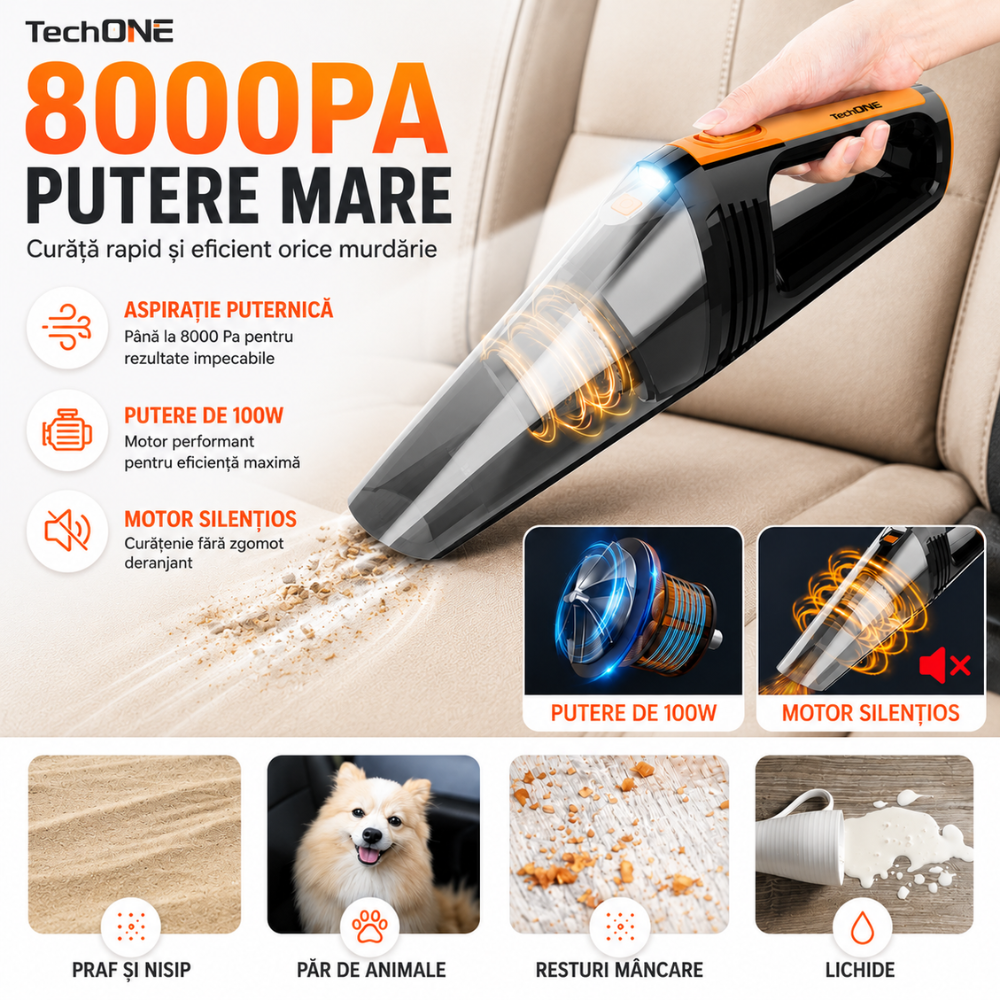 Aspirator Auto Portabil Techone Vaccu Pro