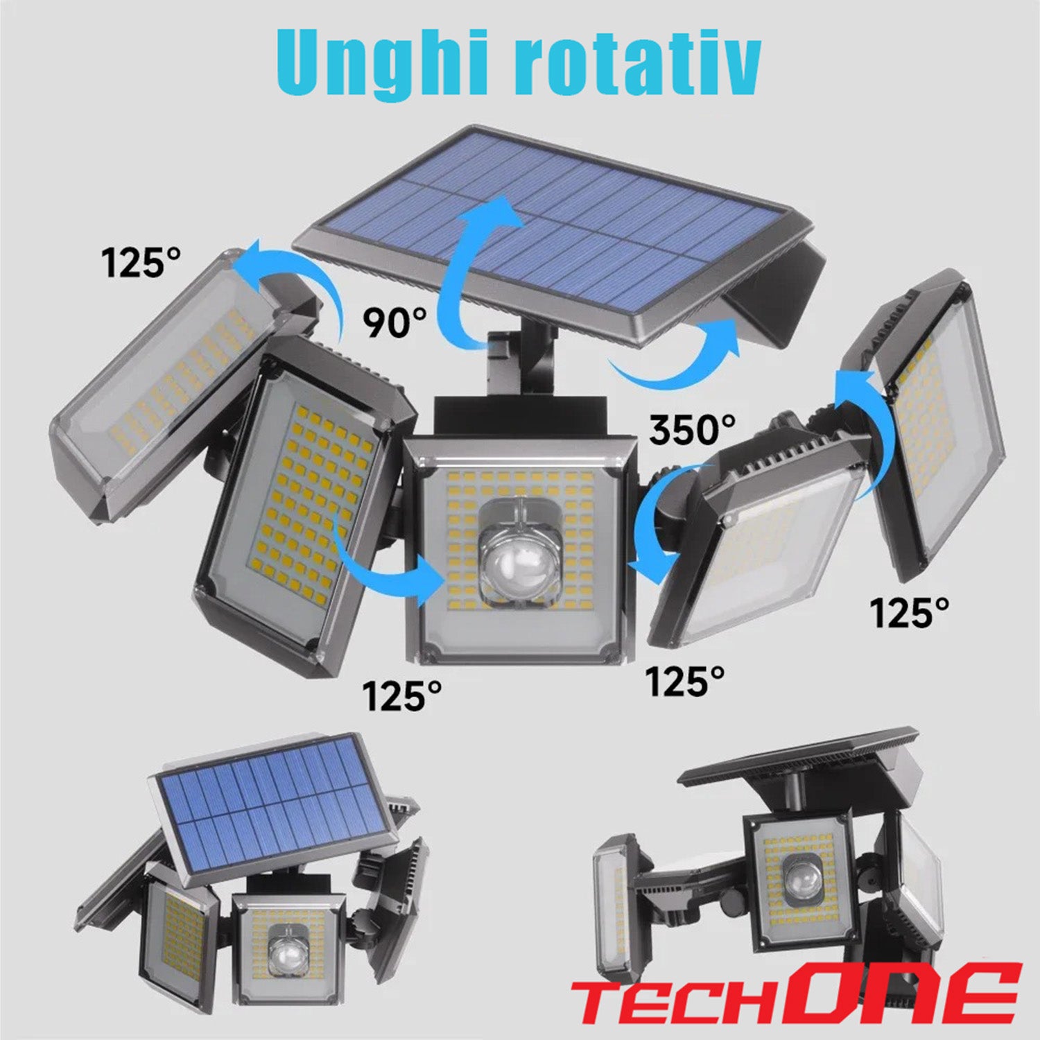 Lampa Solara Cu 5 Proiectoare Techone SolarPentashine