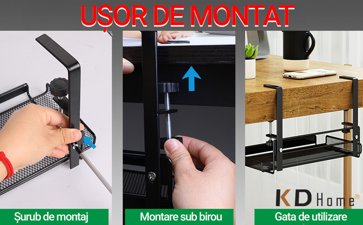 Organizator Birou Tip Suport KD Home DeskNest
