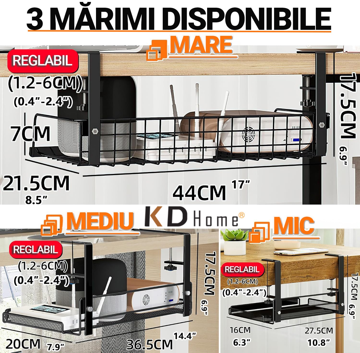Organizator Birou Tip Suport KD Home DeskNest