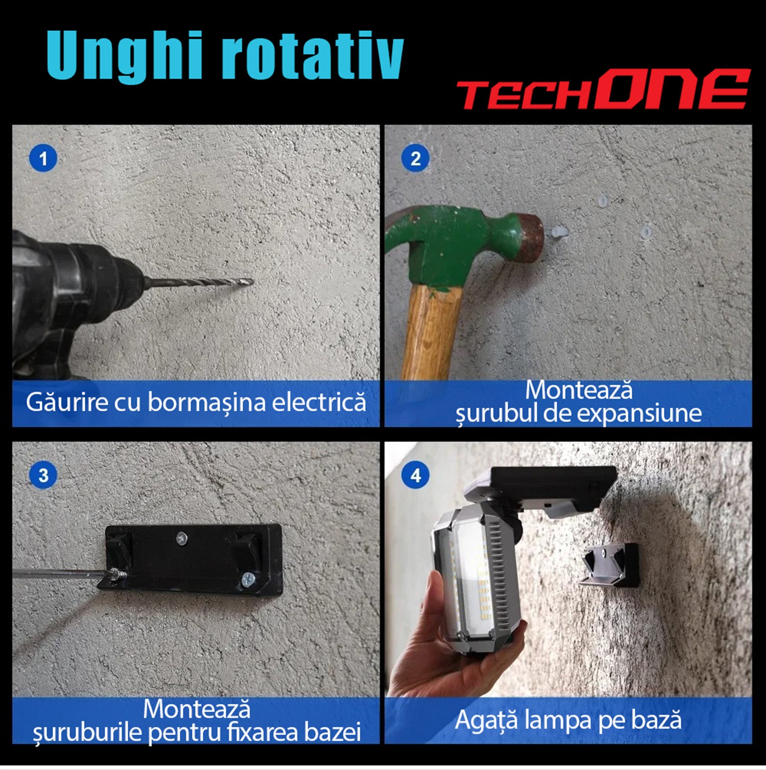 Lampa Solara Cu 5 Proiectoare Techone SolarPentashine