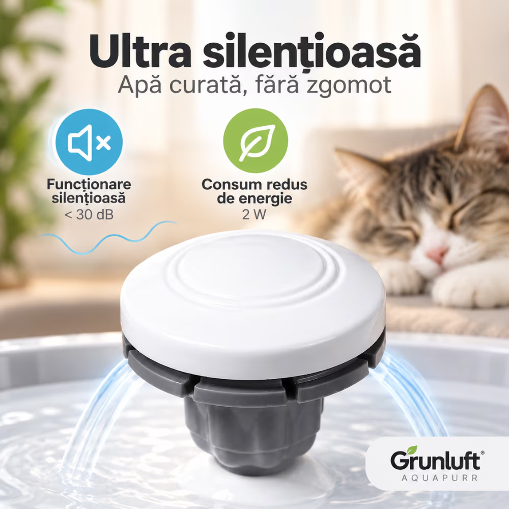 Fantana Apa Pisici si Caini Automat Inox 2.5 L, Grunluft AquaPurr