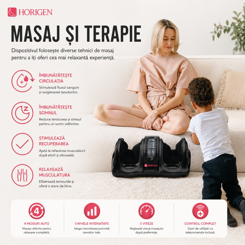 Aparat de masaj picioare Horigen Feet King, Negru