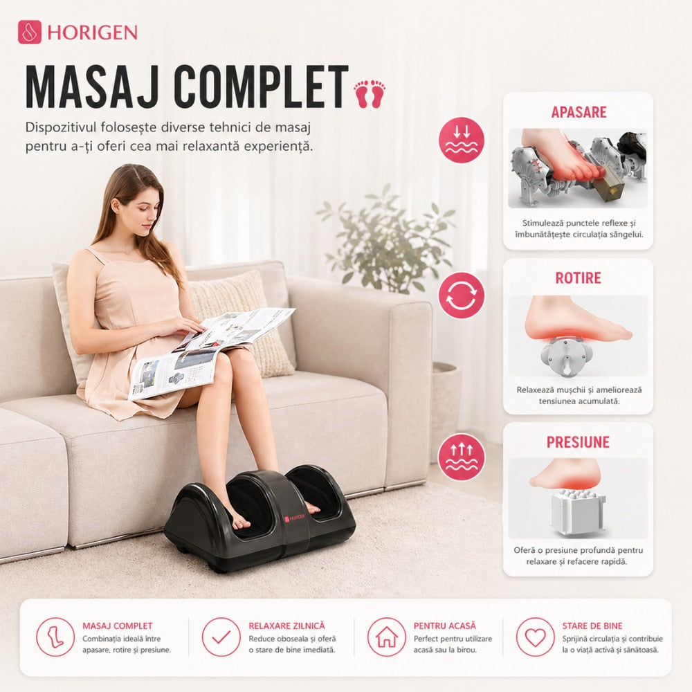 Aparat de masaj picioare Horigen Feet King, Negru
