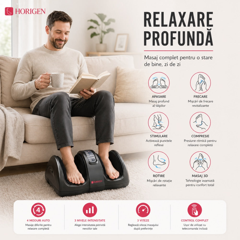Aparat de masaj picioare Horigen Feet King, Negru