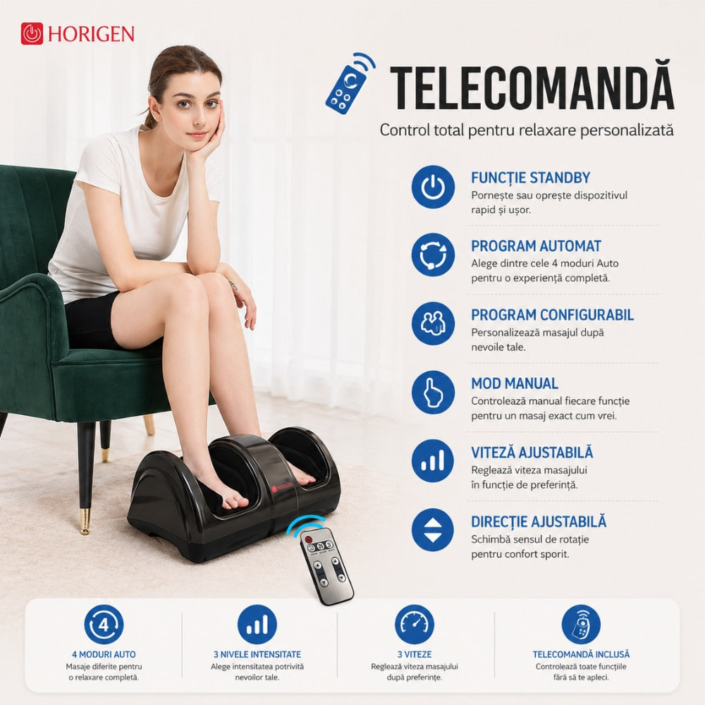 Aparat de masaj picioare Horigen Feet King, Negru